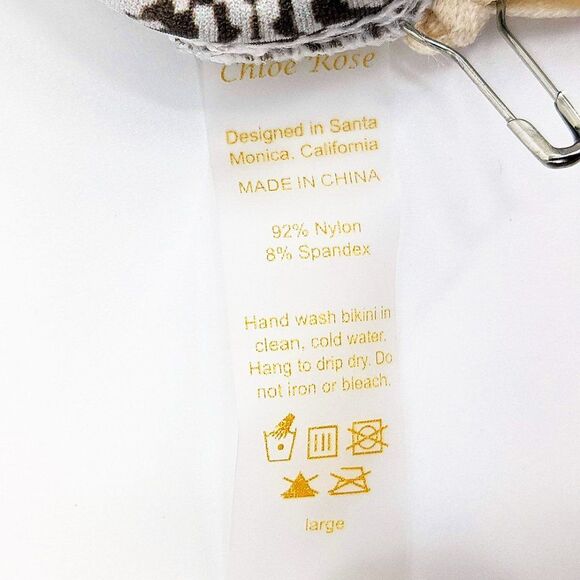 Chloe Rose Women's Dream On Snakeskin Print Triangle Bikini Top Large - Picture 4 of 5